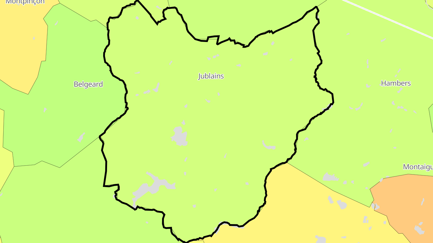 Carte des prix de l'immobilier Jublains