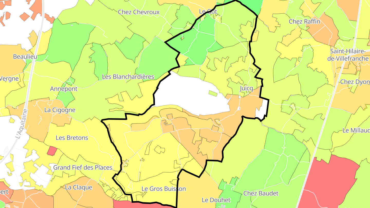 Carte des prix de l'immobilier Juicq