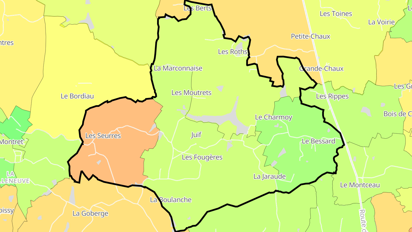 Carte des prix de l'immobilier Juif