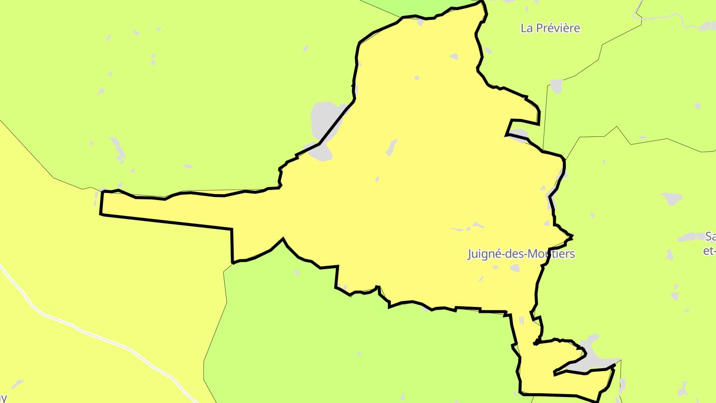 Carte des prix de l'immobilier Juigné-des-Moutiers