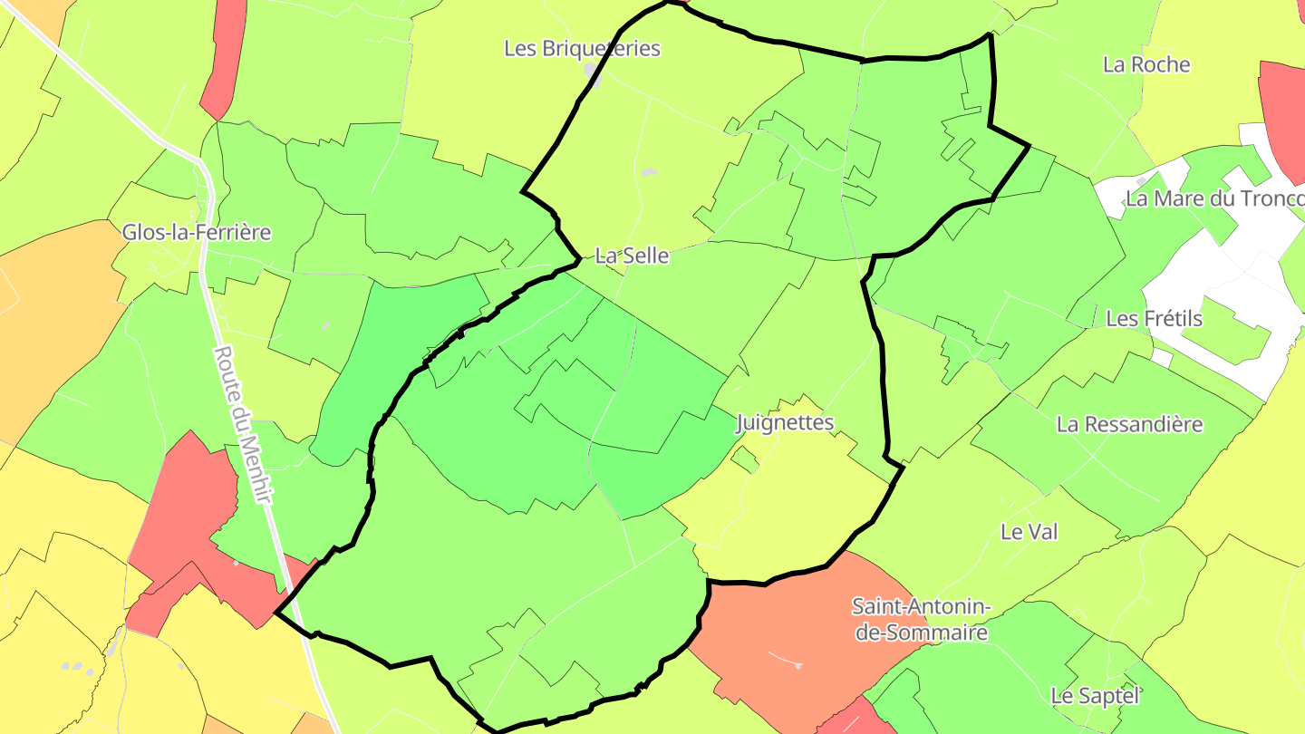 Carte des prix de l'immobilier Juignettes