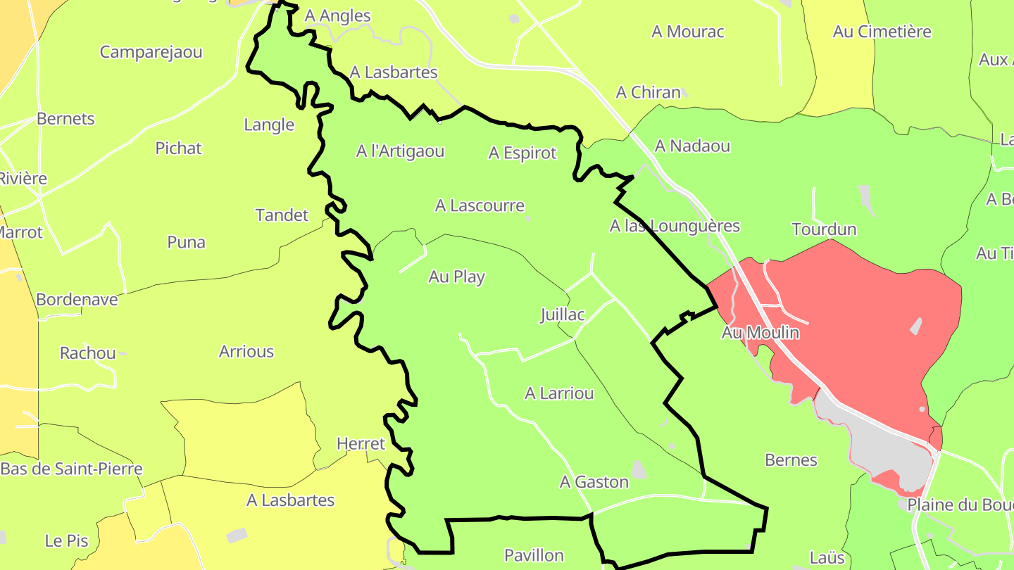 Carte des prix de l'immobilier Juillac