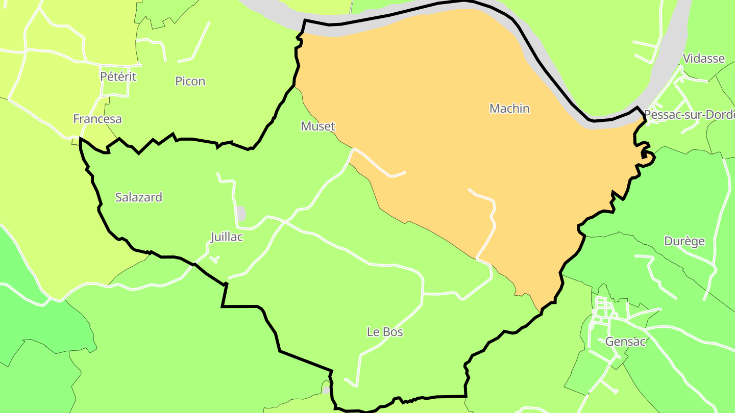 Carte des prix de l'immobilier Juillac