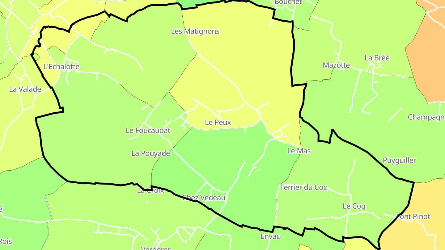 Carte des prix de l'immobilier Juillac-le-Coq