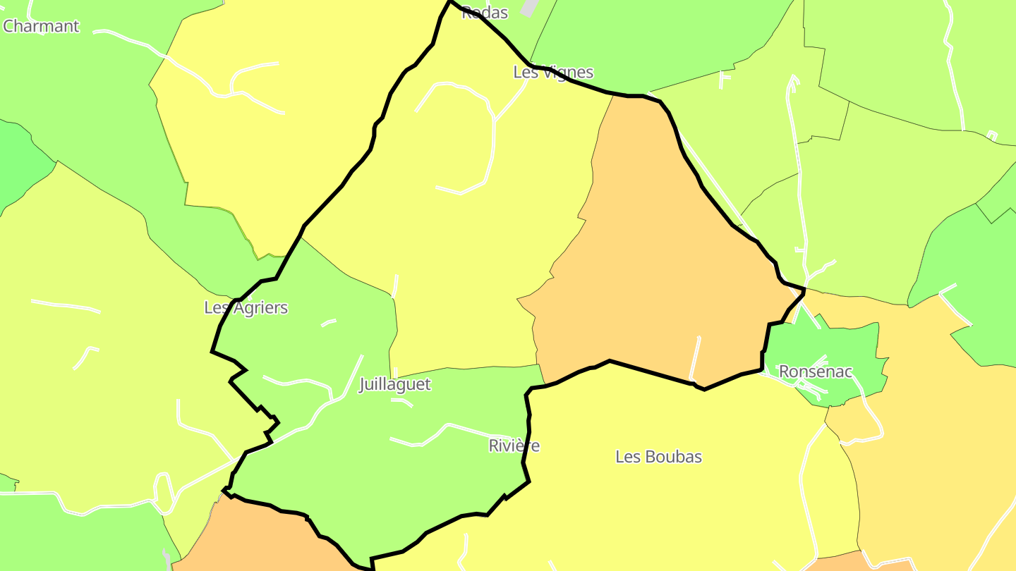 Carte des prix de l'immobilier Juillaguet