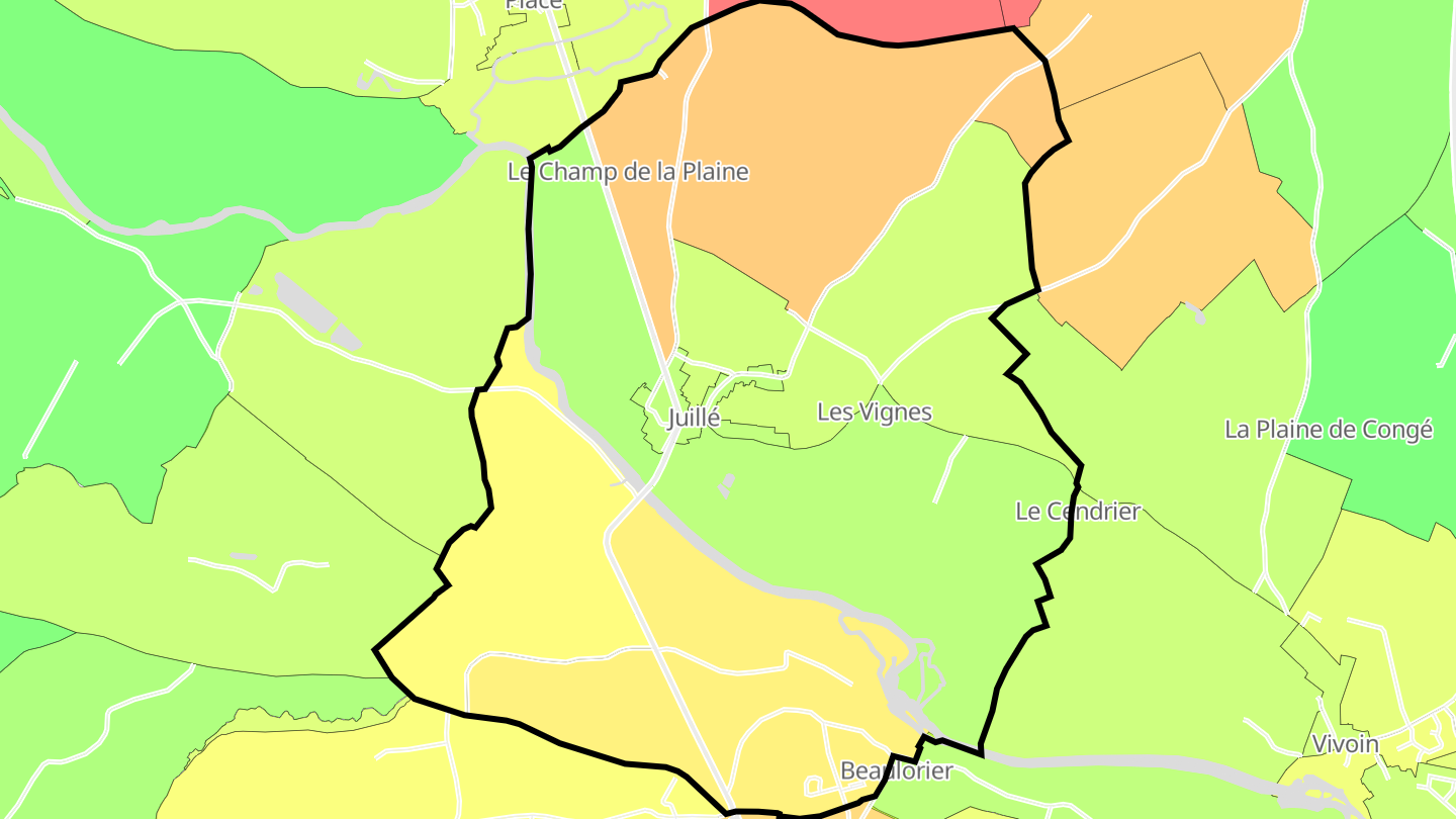 Carte des prix de l'immobilier Juillé