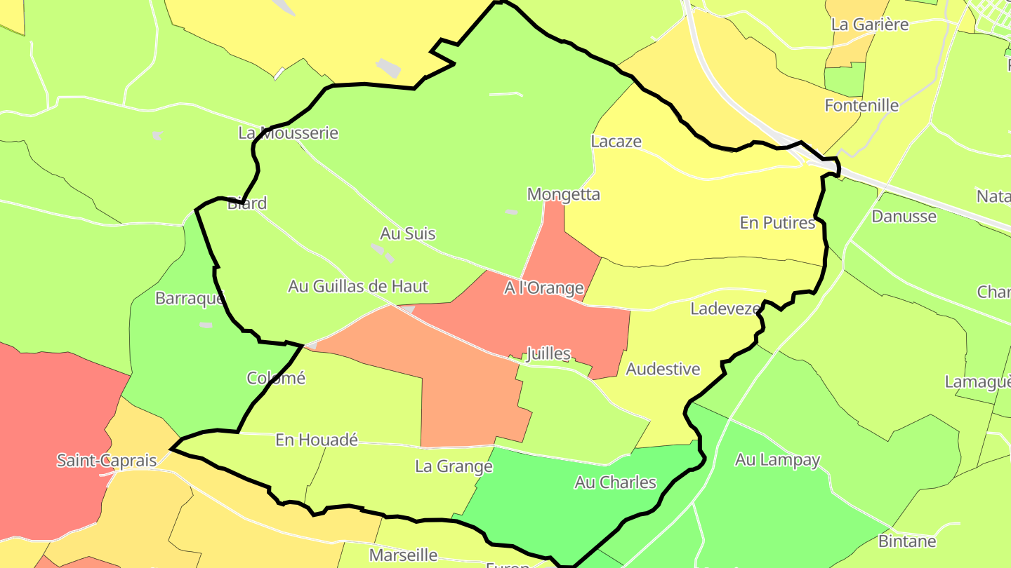 Carte des prix de l'immobilier Juilles