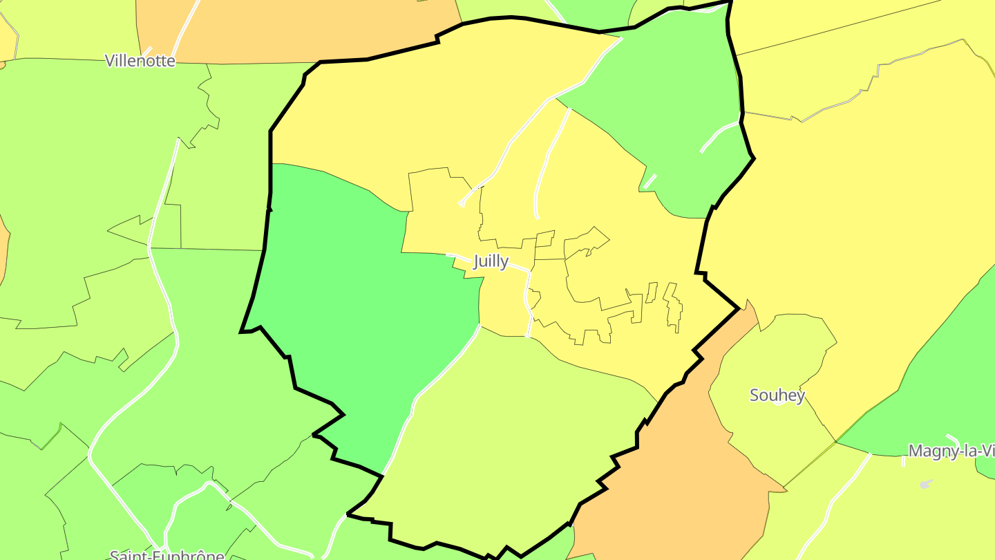 Carte des prix de l'immobilier Juilly