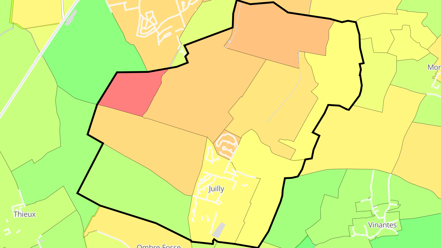 Carte des prix de l'immobilier Juilly