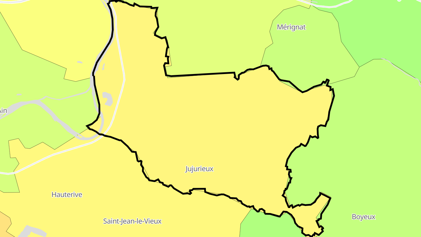 Carte des prix de l'immobilier Jujurieux