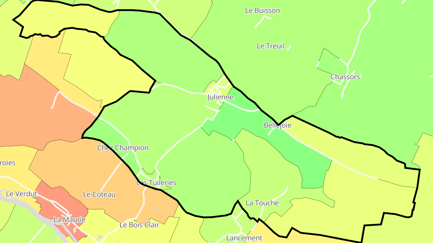Carte des prix de l'immobilier Julienne