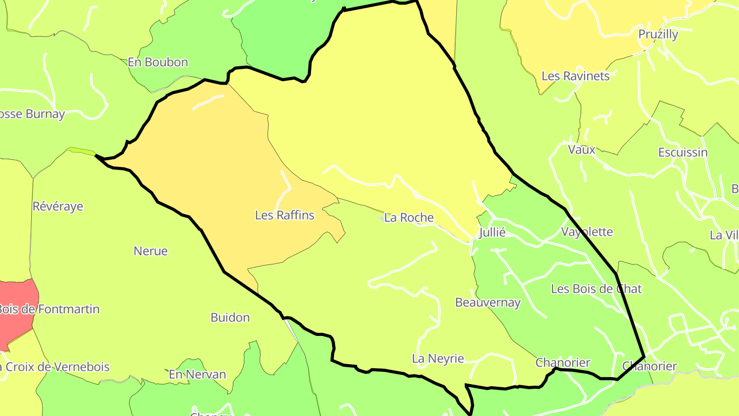 Carte des prix de l'immobilier Jullié