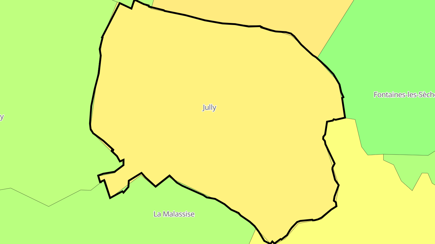 Carte des prix de l'immobilier Jully