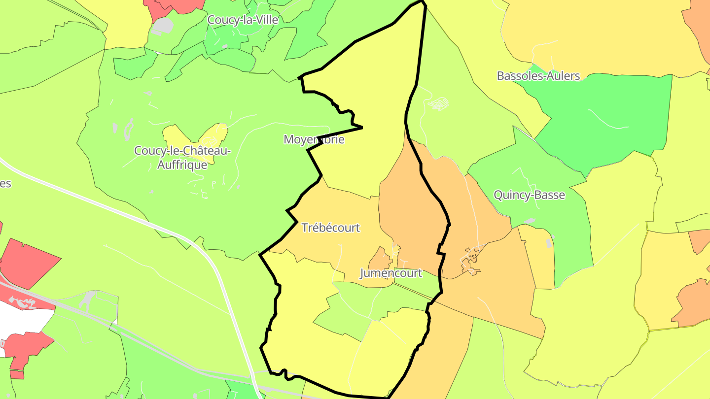 Carte des prix de l'immobilier Jumencourt
