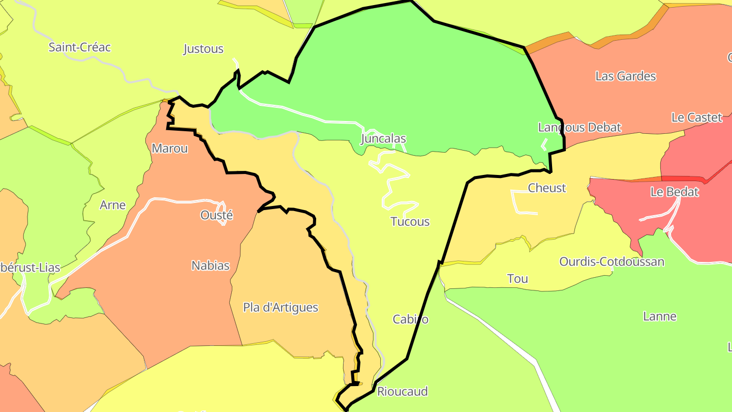 Carte des prix de l'immobilier Juncalas