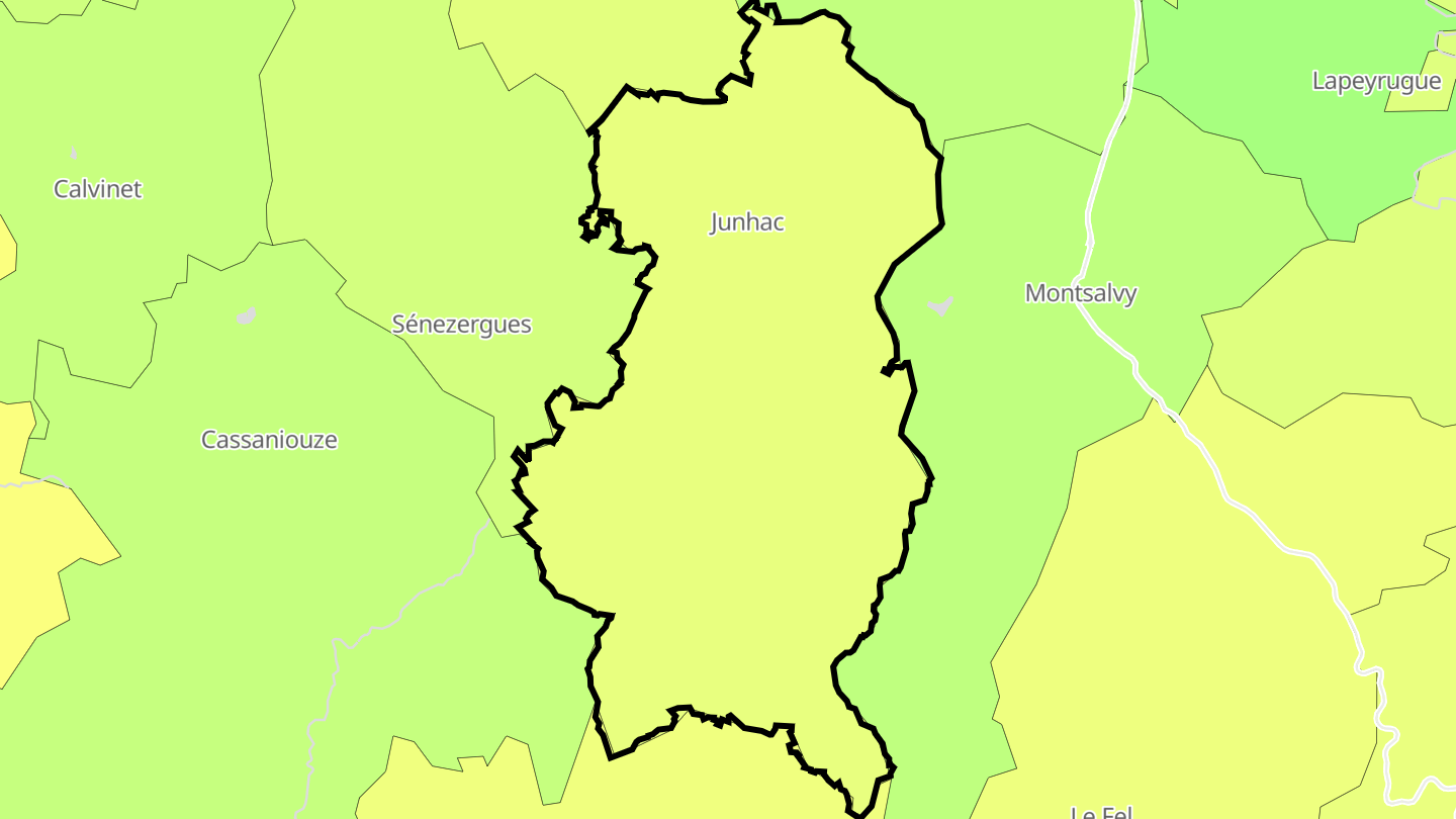 Carte des prix de l'immobilier Junhac