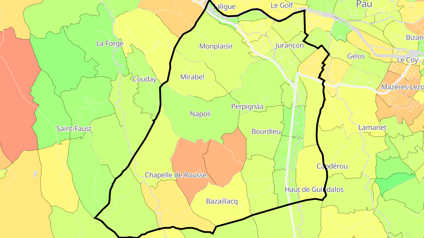Carte des prix de l'immobilier Jurançon