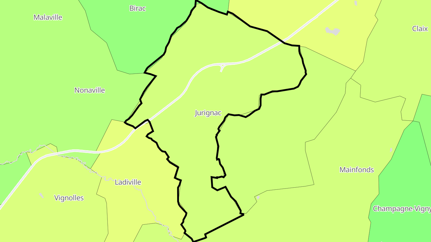 Carte des prix de l'immobilier Jurignac