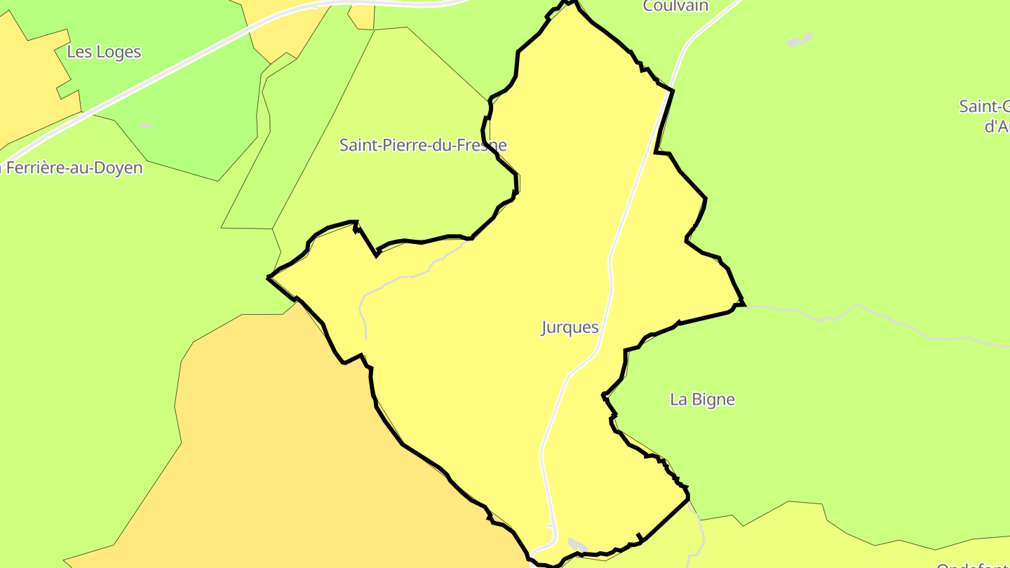 Carte des prix de l'immobilier Jurques