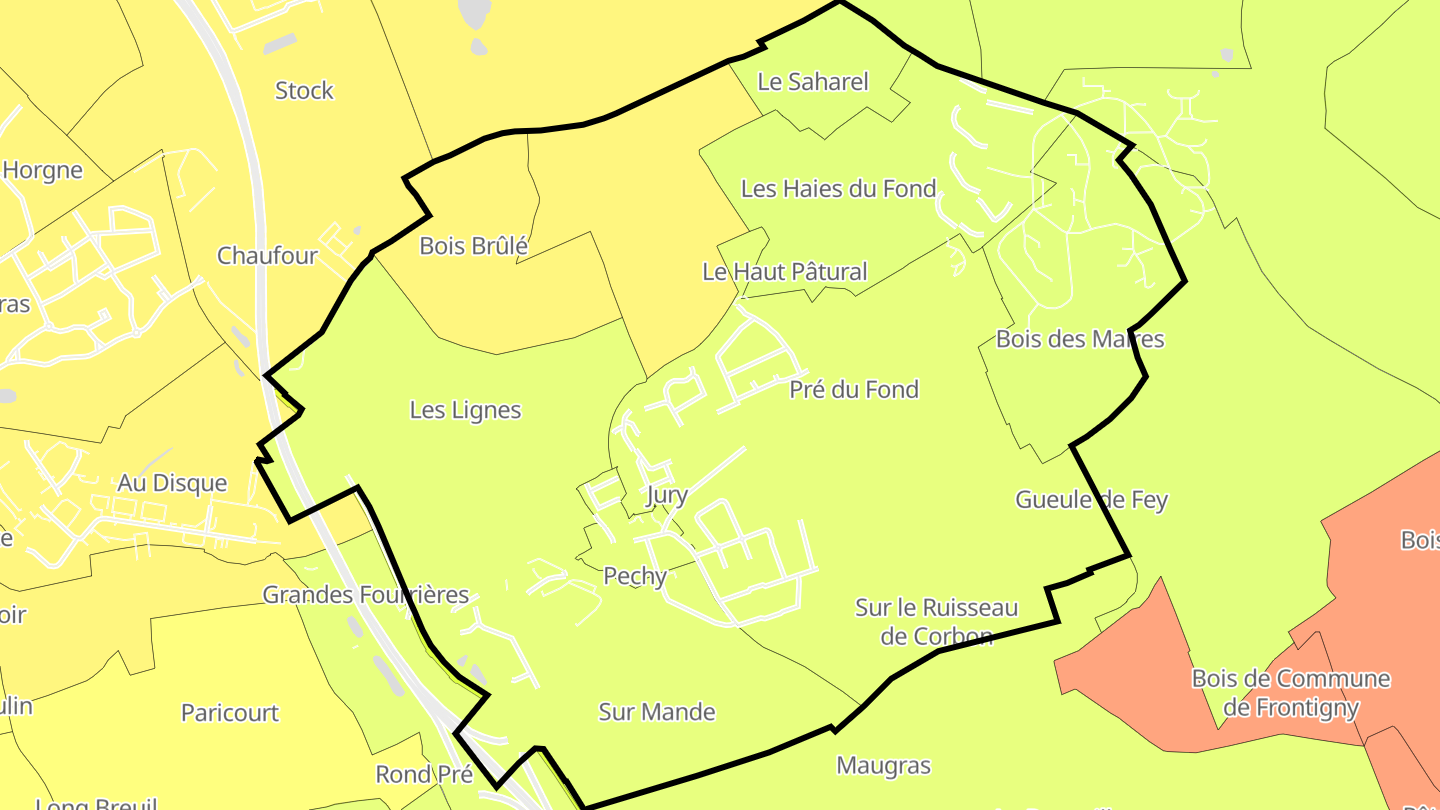 Carte des prix de l'immobilier Jury