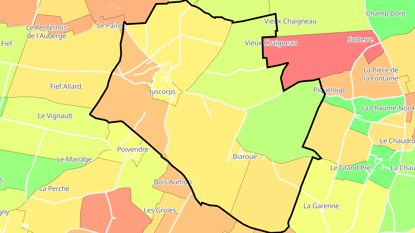 Carte des prix de l'immobilier Juscorps