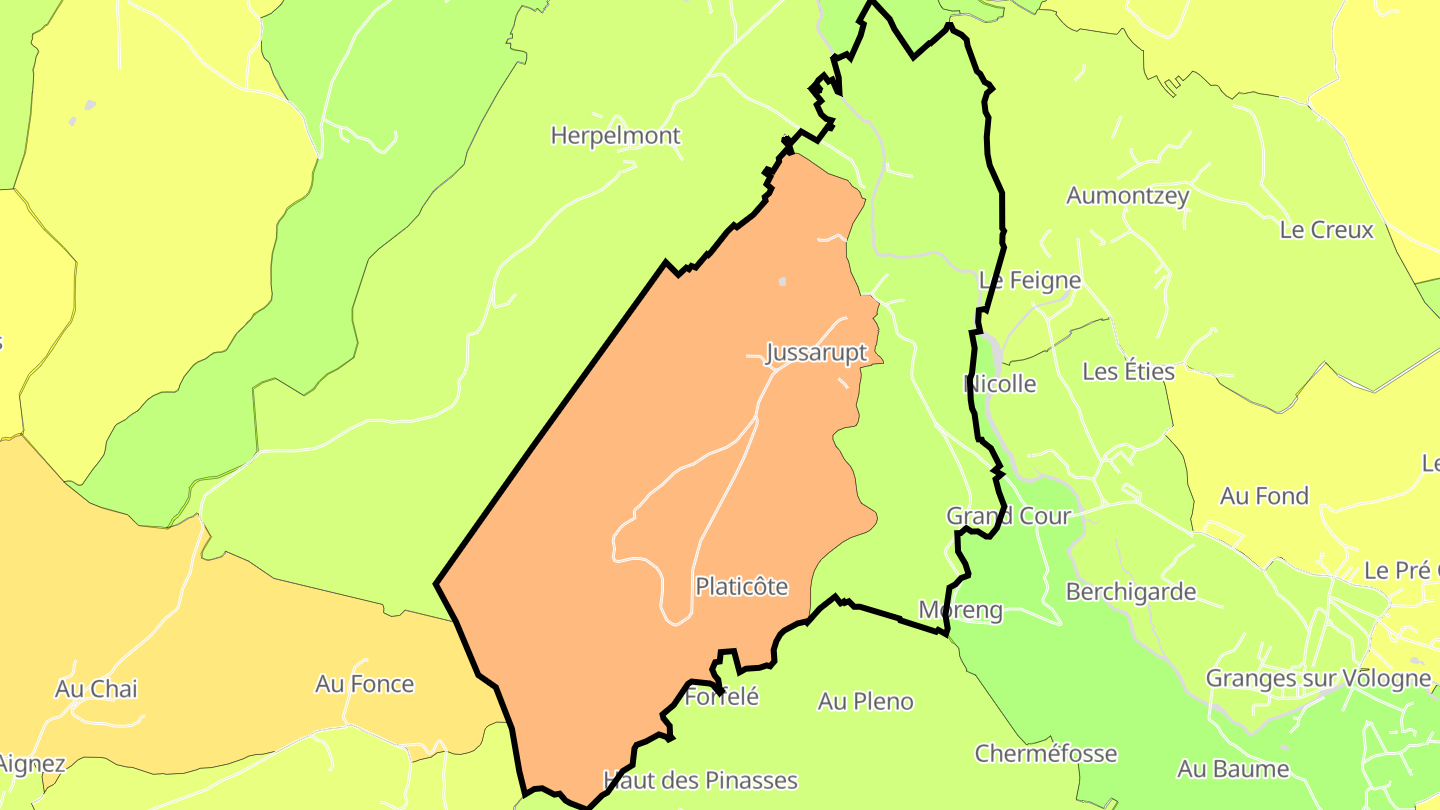 Carte des prix de l'immobilier Jussarupt