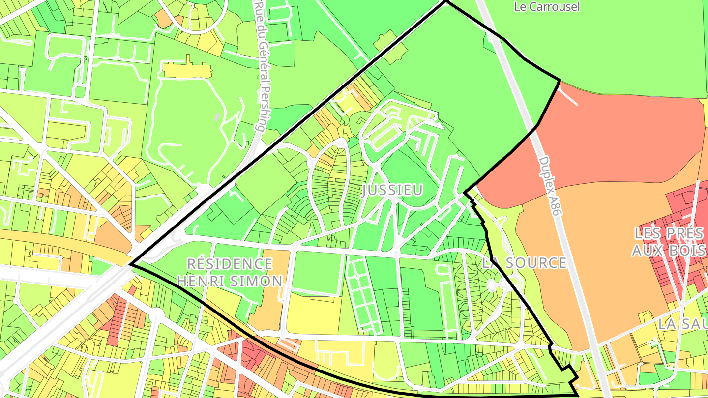 Carte des prix de l'immobilier Jussieu