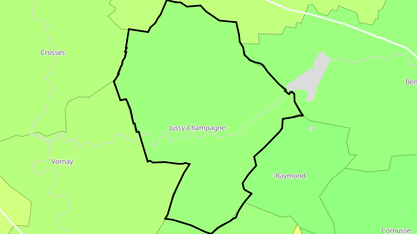 Carte des prix de l'immobilier Jussy-Champagne