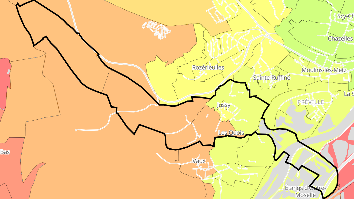Carte des prix de l'immobilier Jussy