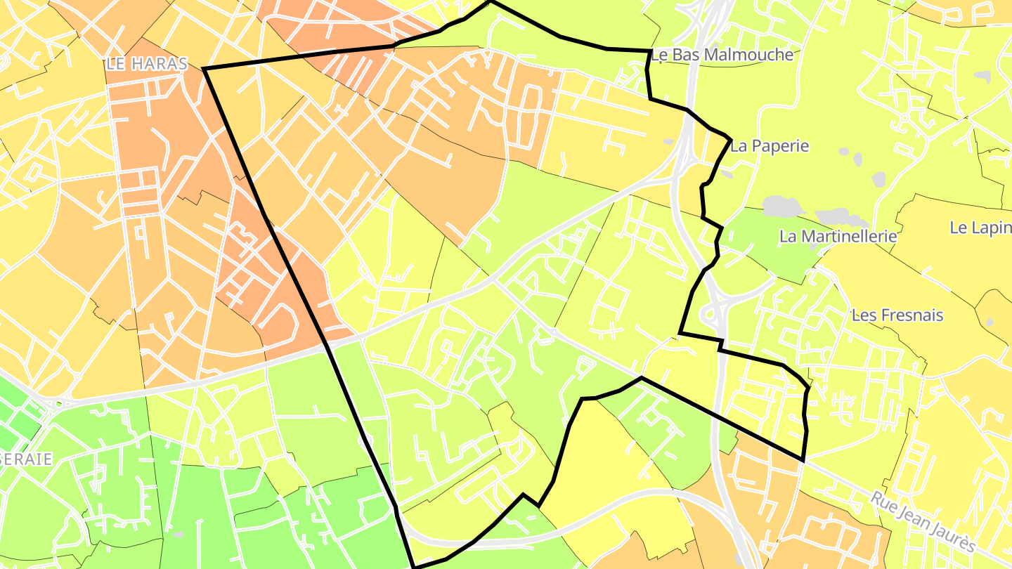 Carte des prix de l'immobilier Justices - Madeleine - Saint-Léonard