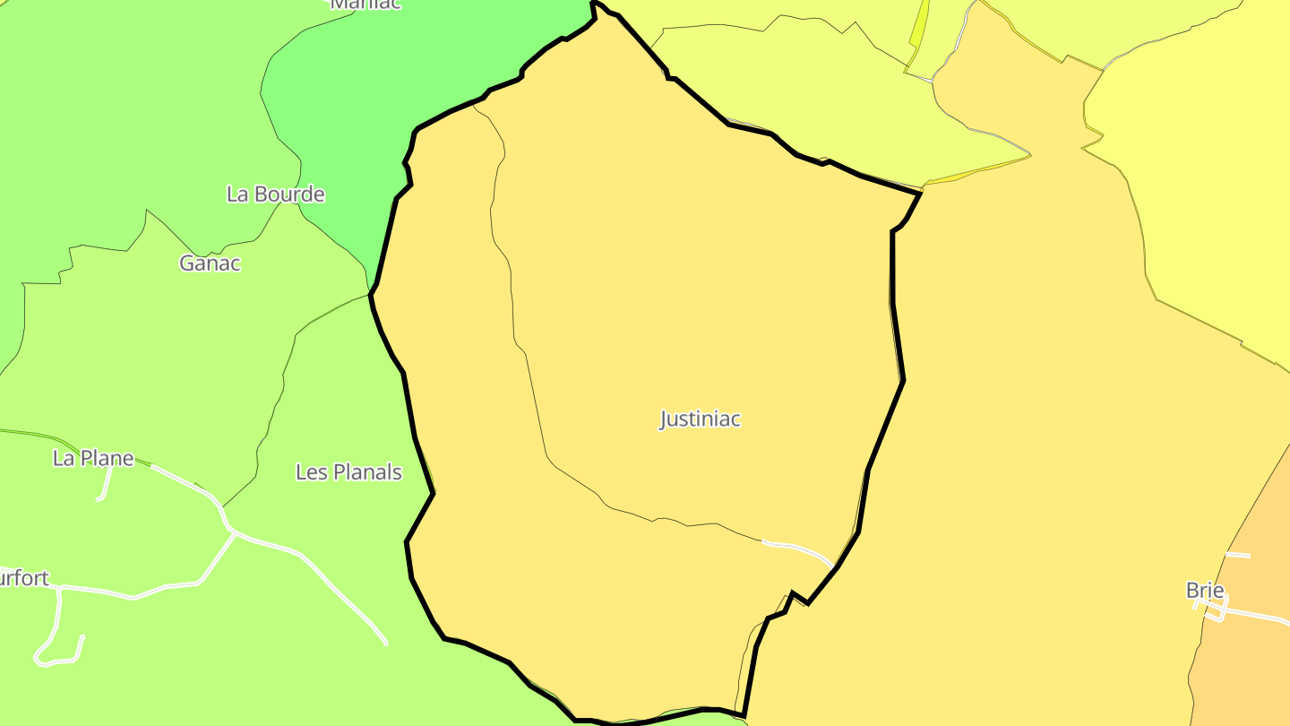Carte des prix de l'immobilier Justiniac