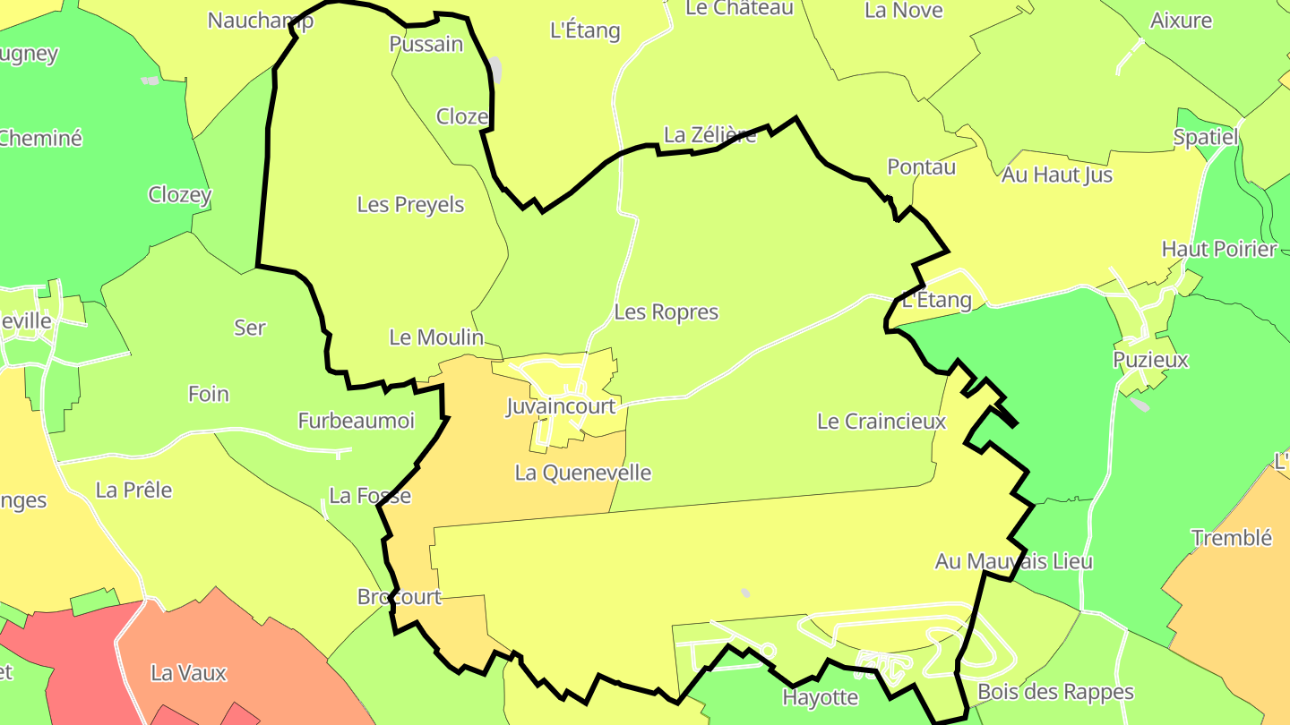 Carte des prix de l'immobilier Juvaincourt