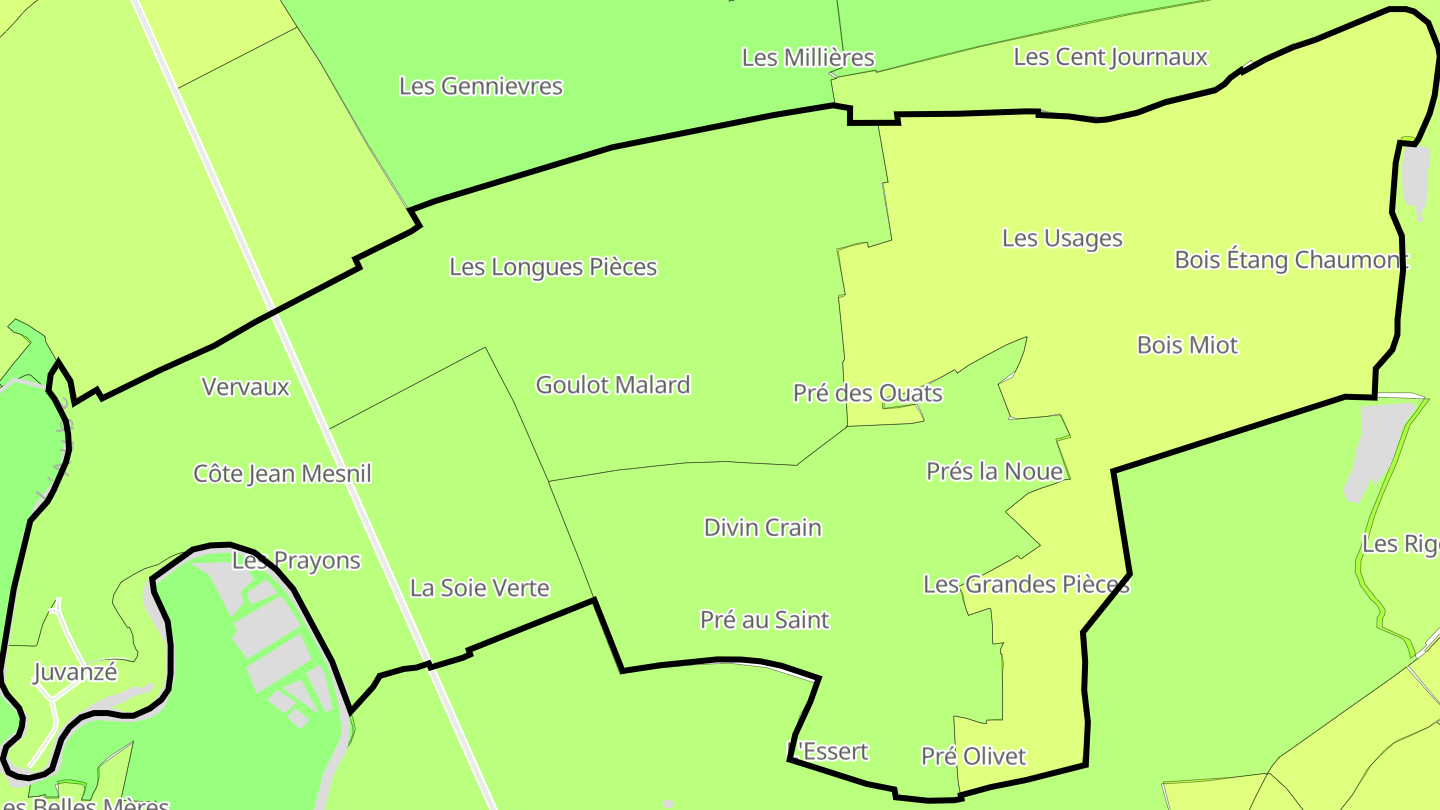Carte des prix de l'immobilier Juvanzé