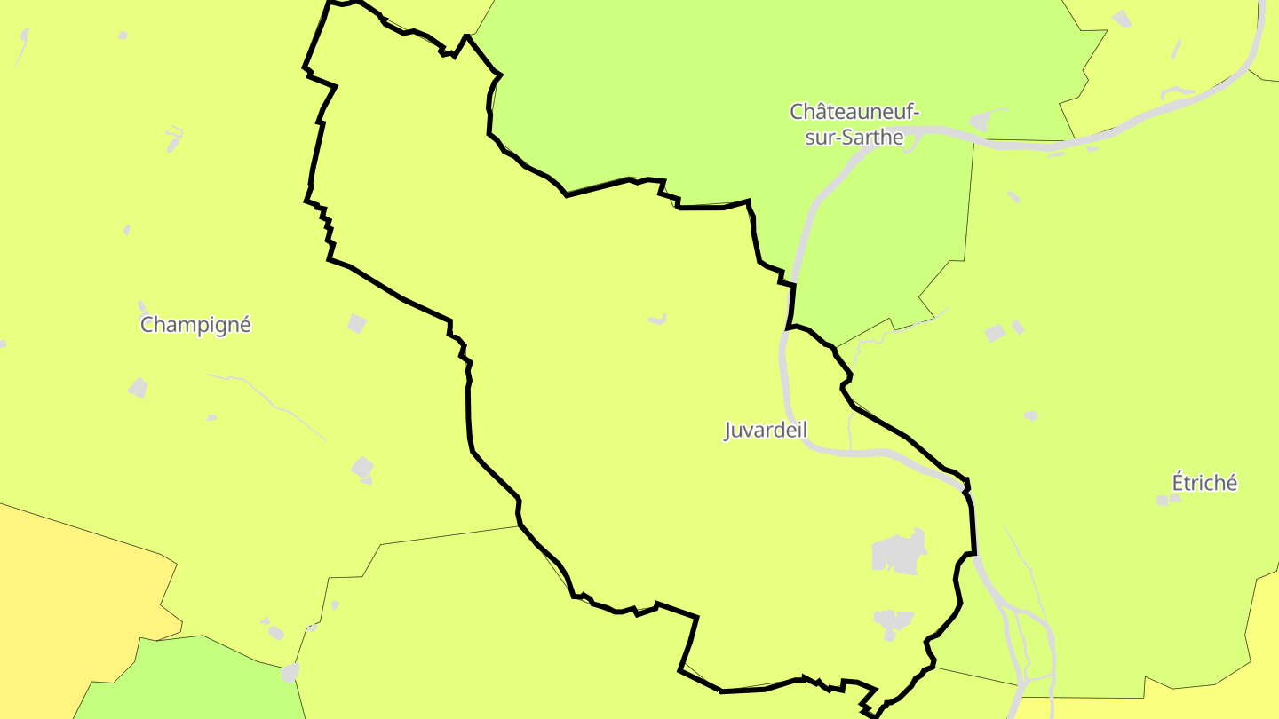 Carte des prix de l'immobilier Juvardeil