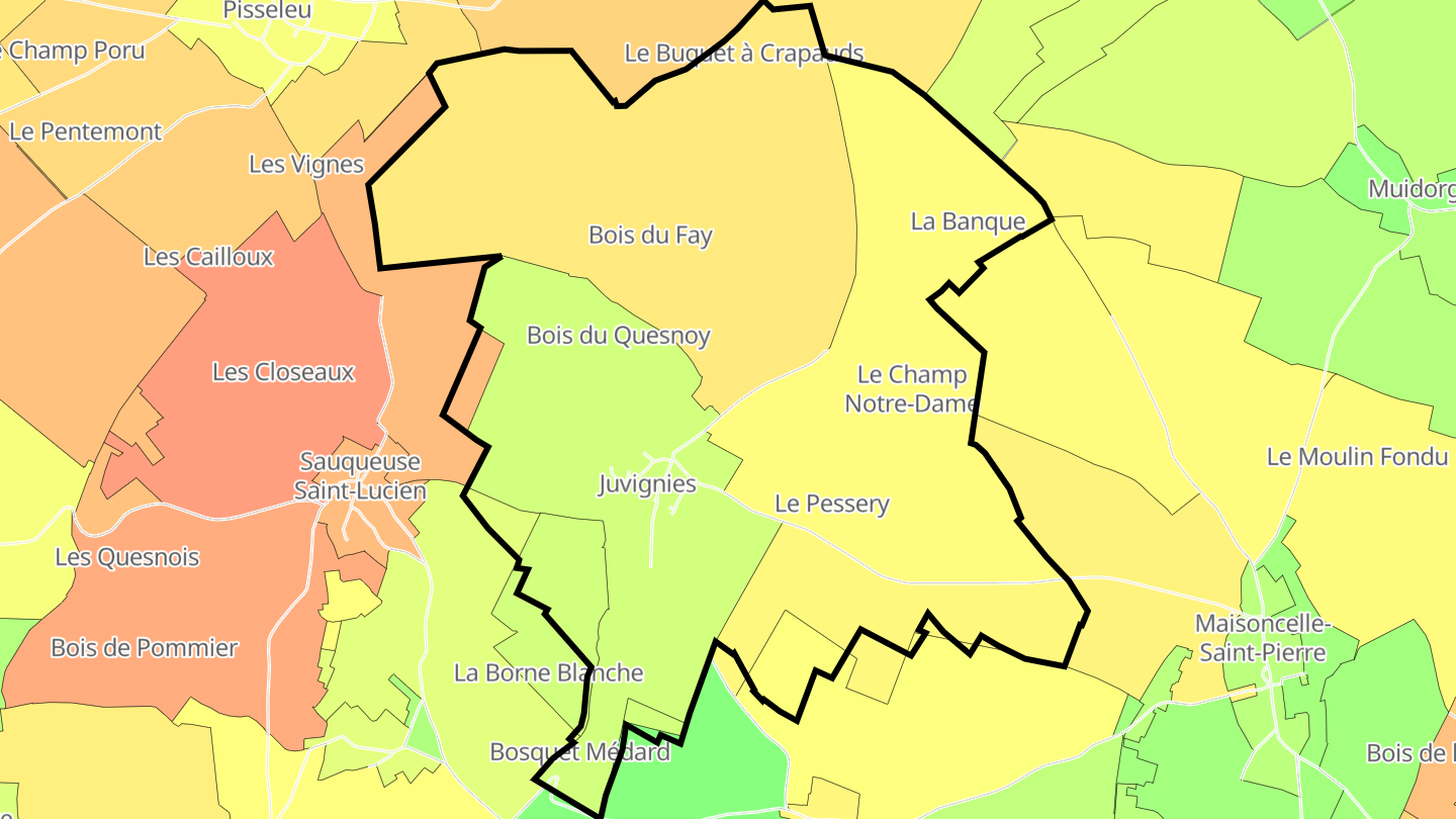 Carte des prix de l'immobilier Juvignies