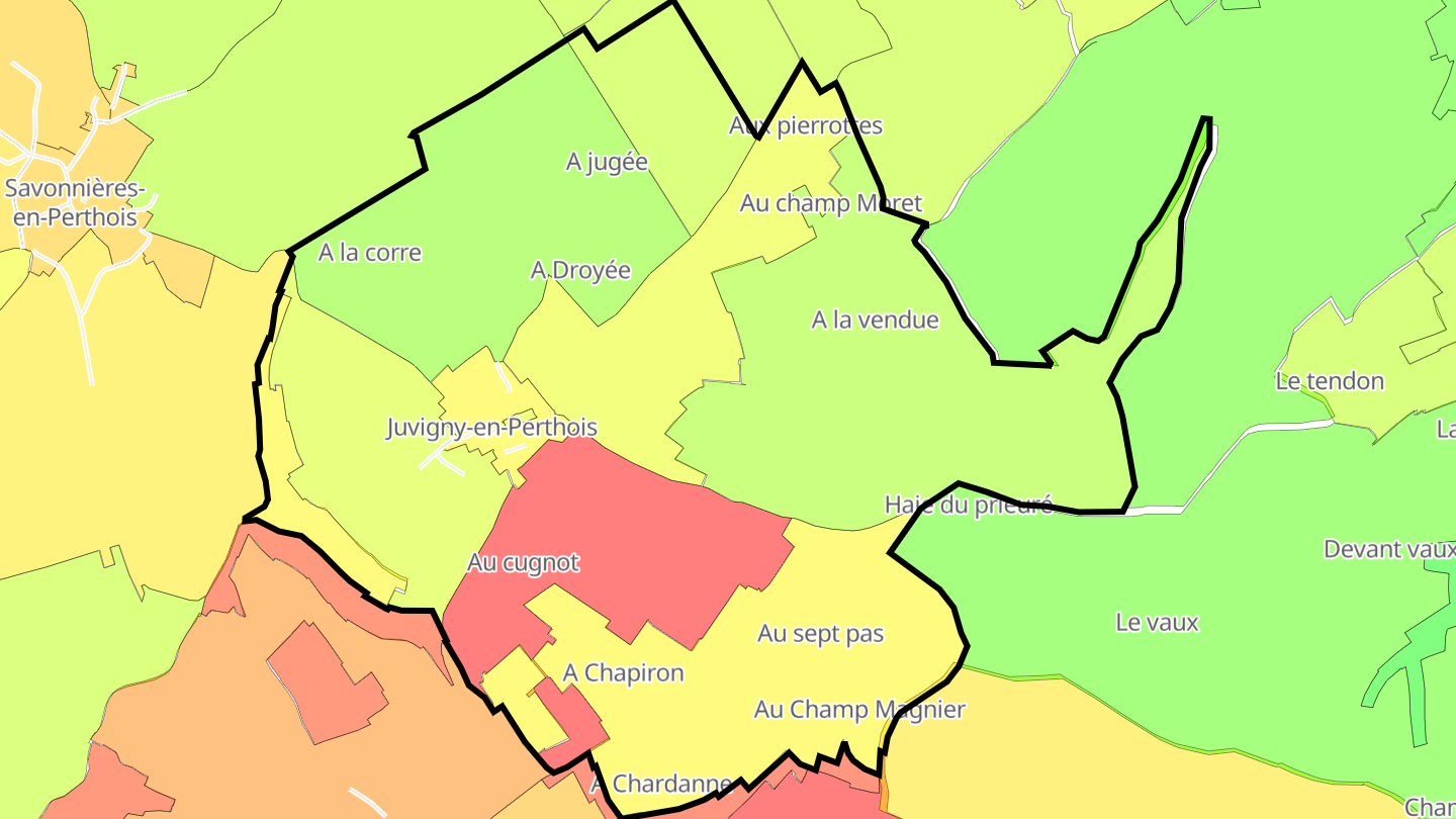 Carte des prix de l'immobilier Juvigny-en-Perthois