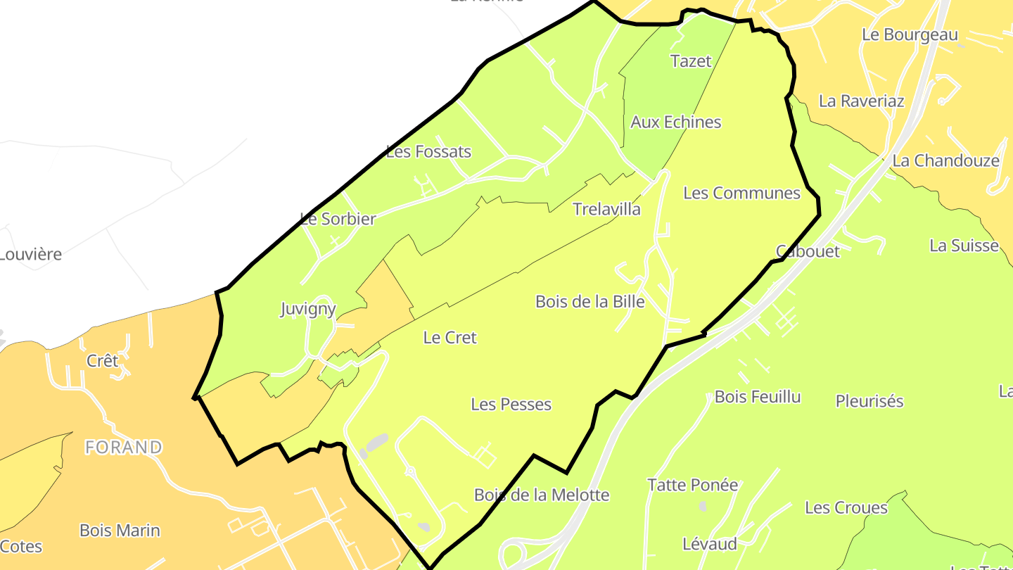 Carte des prix de l'immobilier Juvigny