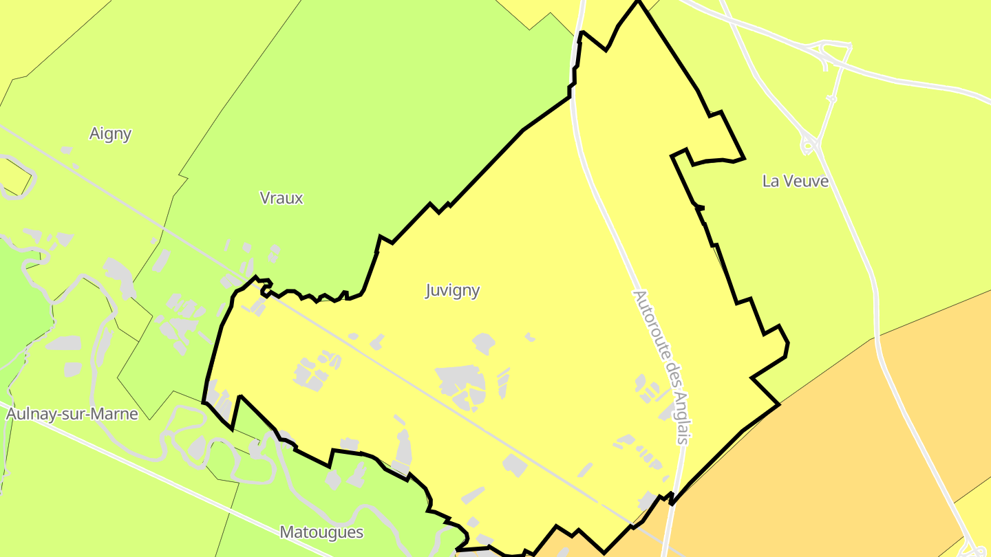 Carte des prix de l'immobilier Juvigny