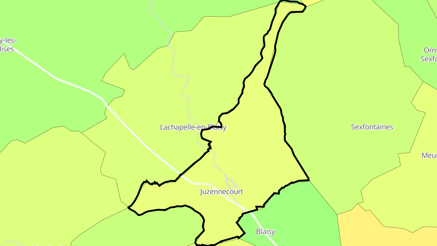 Carte des prix de l'immobilier Juzennecourt