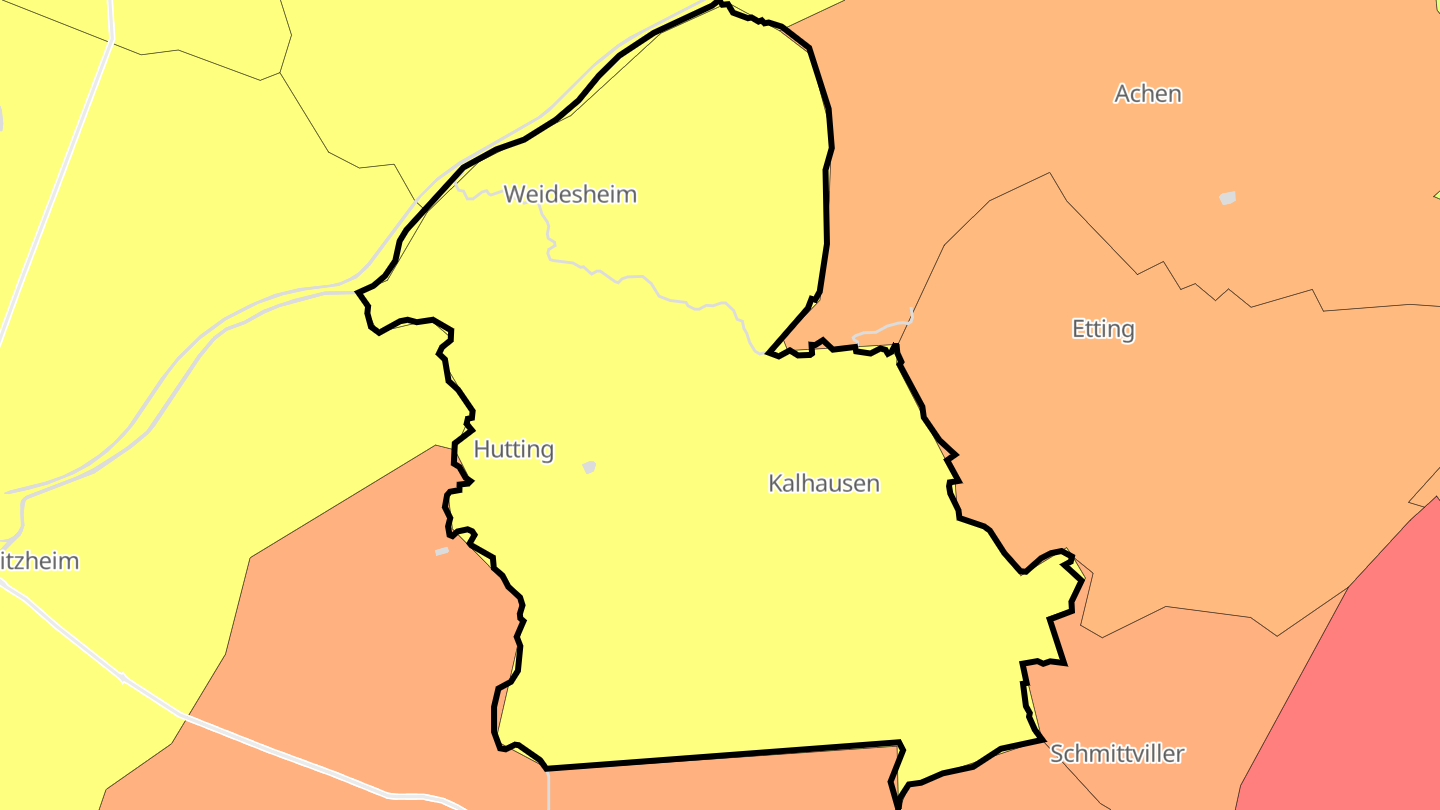 Carte des prix de l'immobilier Kalhausen