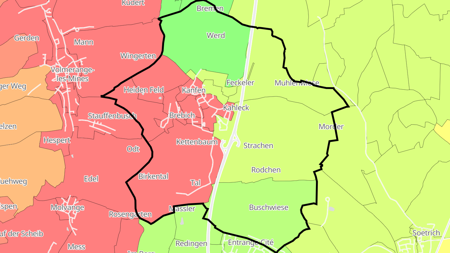 Carte des prix de l'immobilier Kanfen