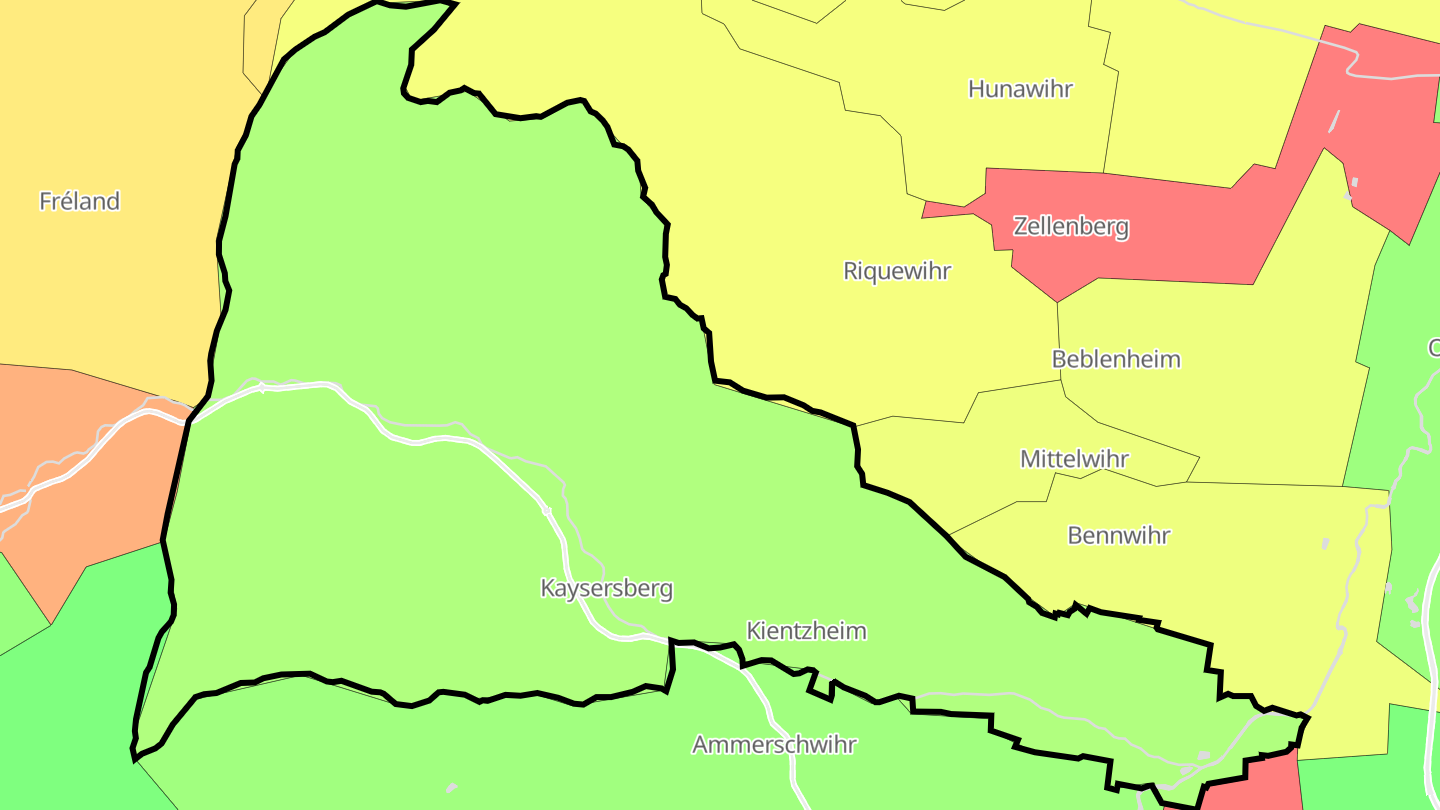 Carte des prix de l'immobilier Kaysersberg-Vignoble