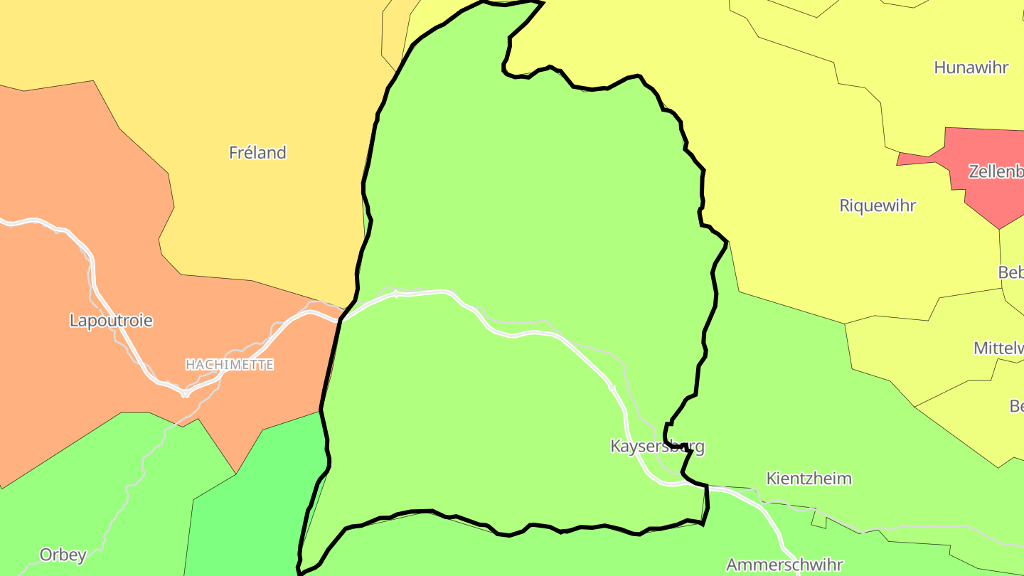 Carte des prix de l'immobilier Kaysersberg