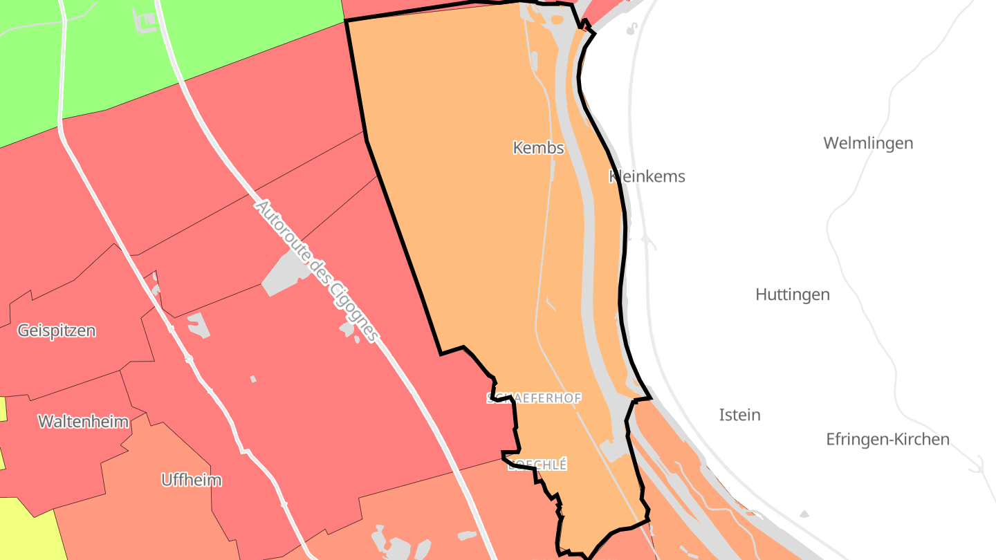 Carte des prix de l'immobilier Kembs
