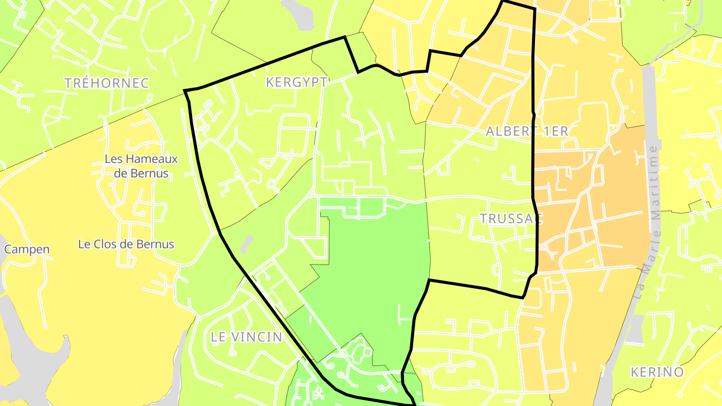 Carte des prix de l'immobilier Kercado