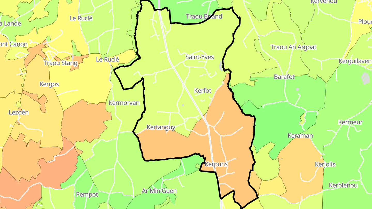 Carte des prix de l'immobilier Kerfot