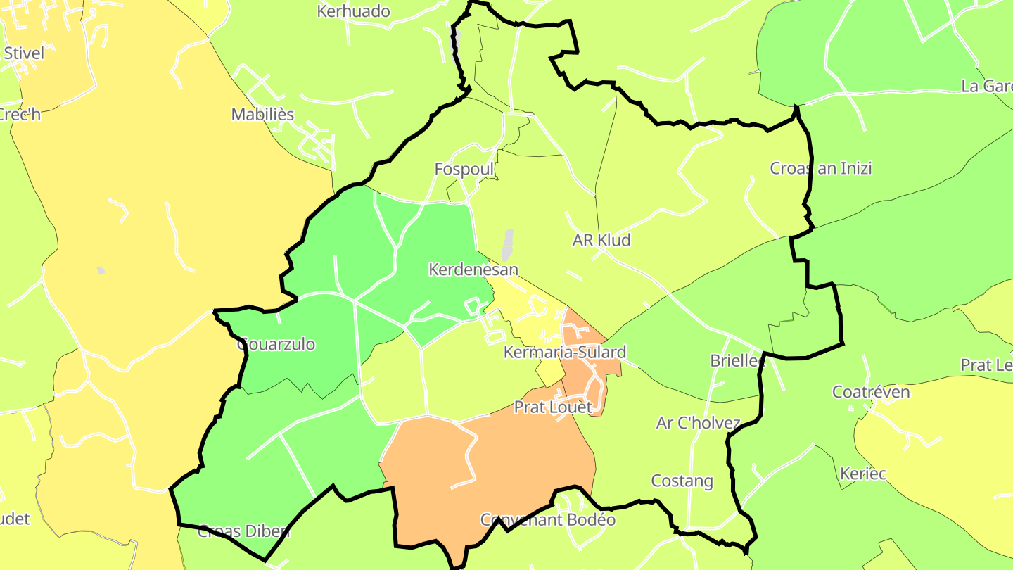 Carte des prix de l'immobilier Kermaria-Sulard