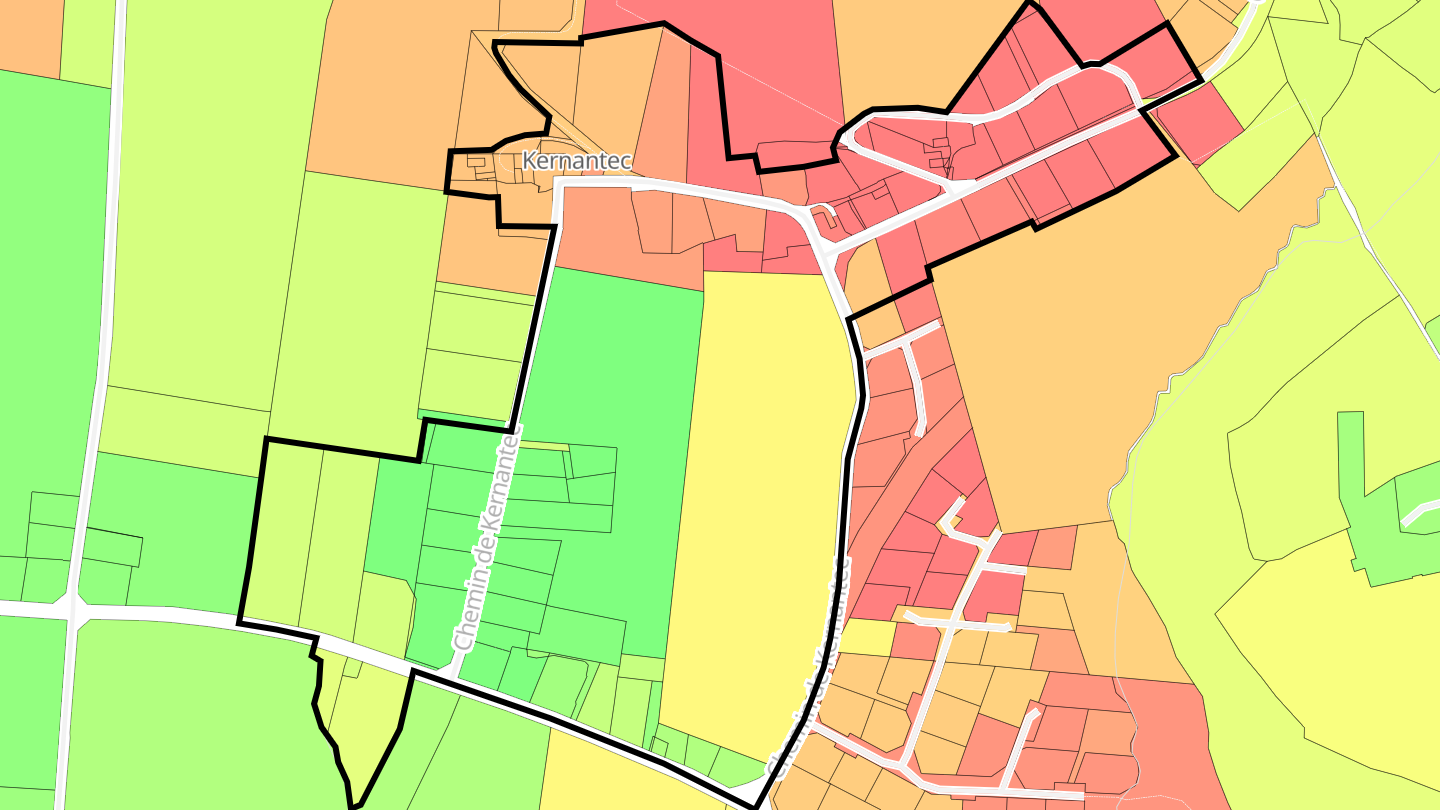 Carte des prix de l'immobilier Kernantec