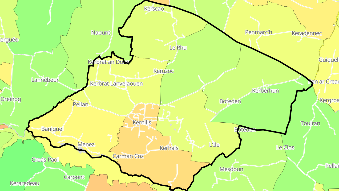 Carte des prix de l'immobilier Kernilis