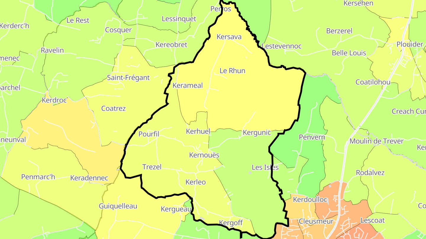 Carte des prix de l'immobilier Kernouës